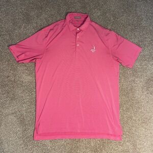 Peter Millar Summer Comfort Pinehurst Polo Shirt Mens Large Pink Striped Golf